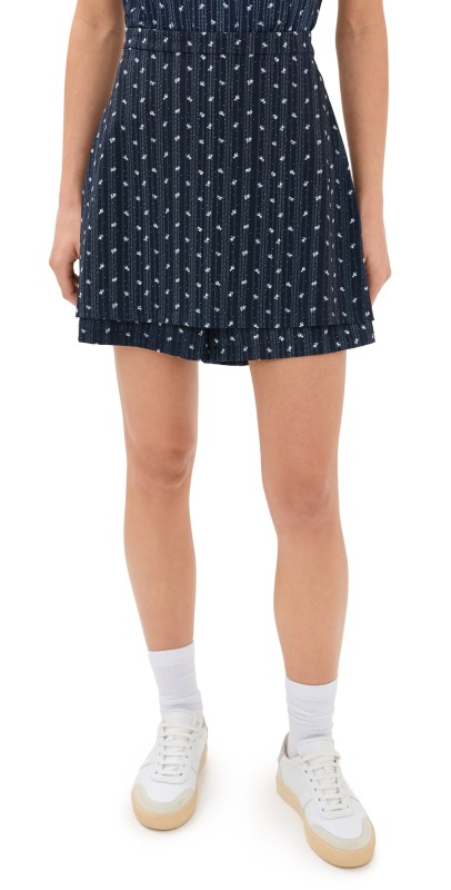 Byrdie Golf Social Wear Hamptons Hi Low Skirt Navy/White Floral