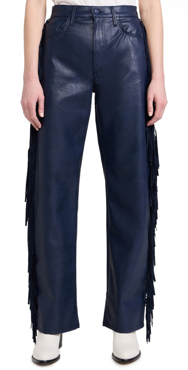 MOTHER The Fringe Half Pipe Sneak Jeans Varsity Blues