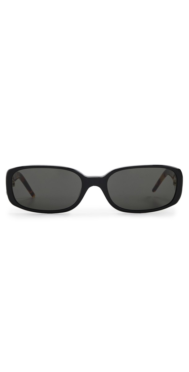 Casablanca Oval Stripe Acetate Sunglasses Black/Tortois