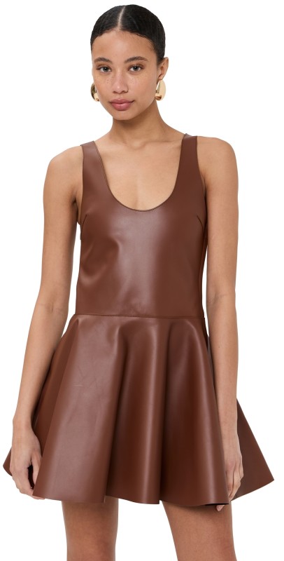 JW Anderson Circle Skirt Mini Dress Chestnut