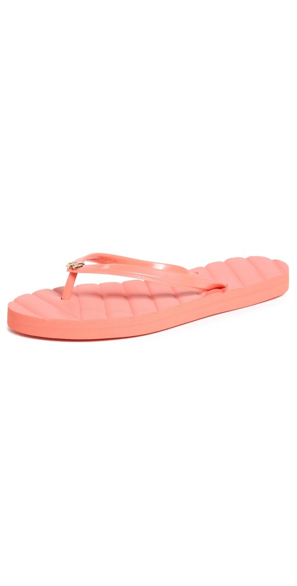 Tory Burch Kira Flip Flops Coral Crush/Gold