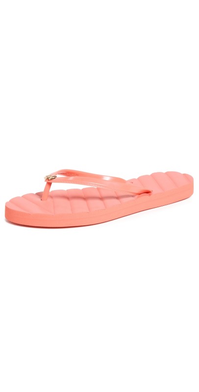 Tory Burch Kira Flip Flops Coral Crush/Gold