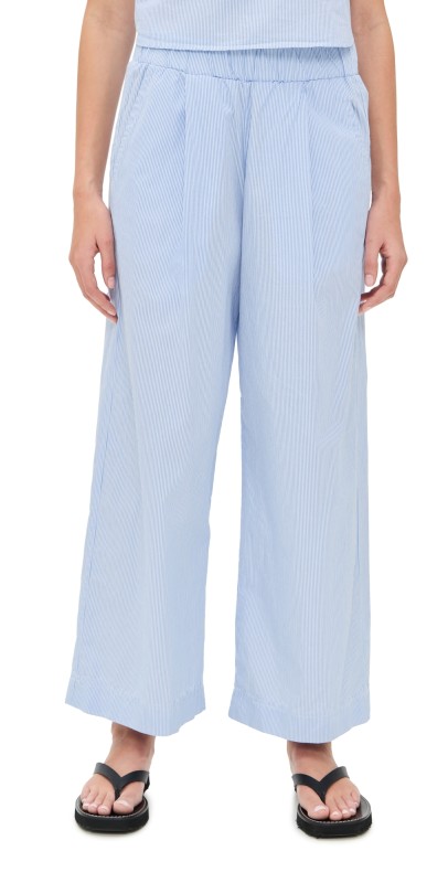 Stateside James Pinstripe Poplin Pants Dove Blue