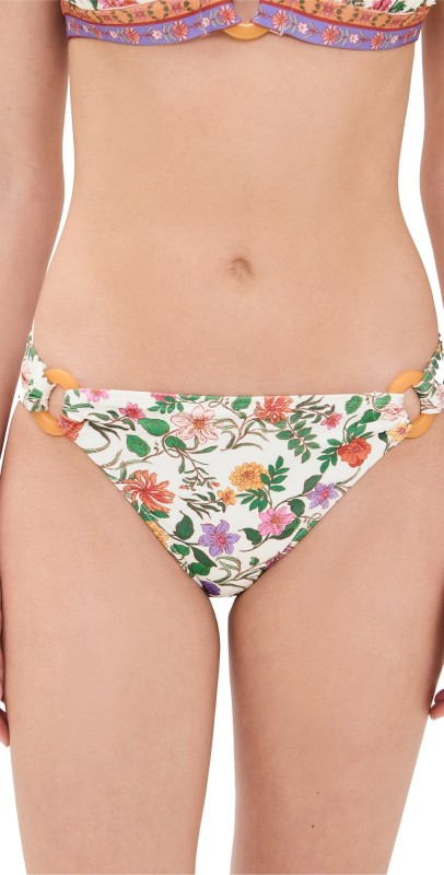Shoshanna Toulouse Floral Ring Classic Bikini Bottoms Raspberry Multi
