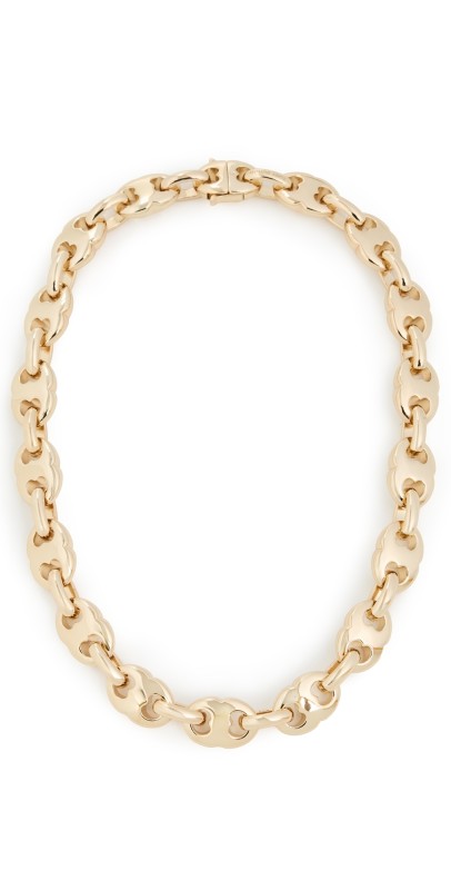Tory Burch Gemini Link Necklace Light Brass