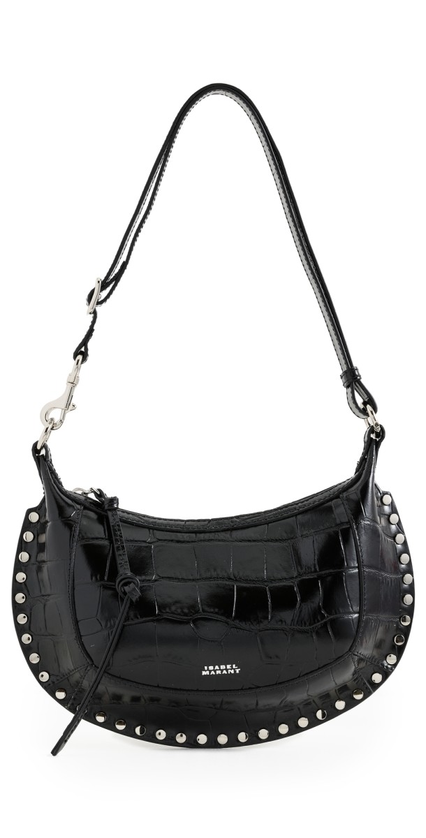 Isabel Marant Oskan Moon Crossbody Bag Black/Silver