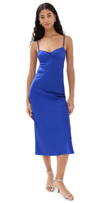 Anna October Electric Blue Waterlily Midi Dress Blue