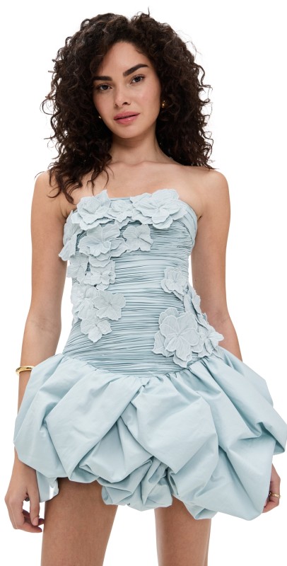 Aje Splendour Mini Dress Silver Blue