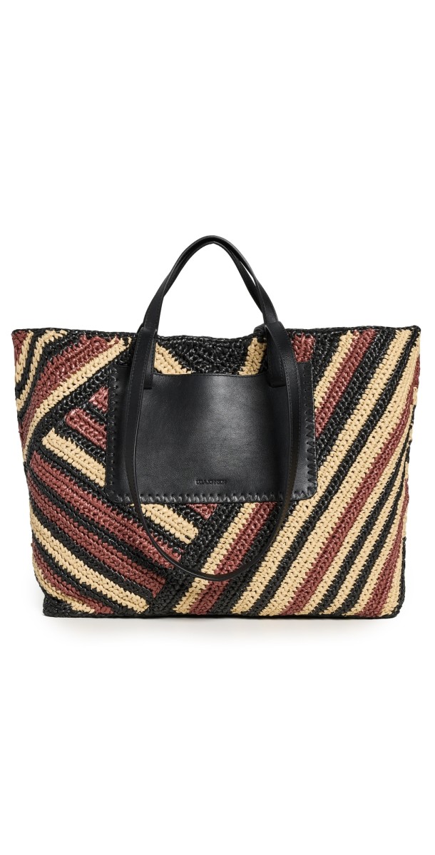 Ulla Johnson Lali Large Raffia Tote Canyon Strip
