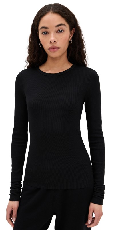 Éterne Long Sleeve Fitted Top Black