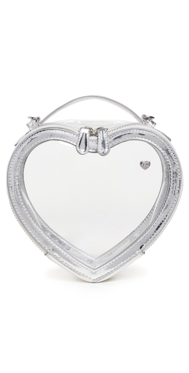 Stoney Clover Lane Clear Heart Crossbody Bag Clear/ Silver