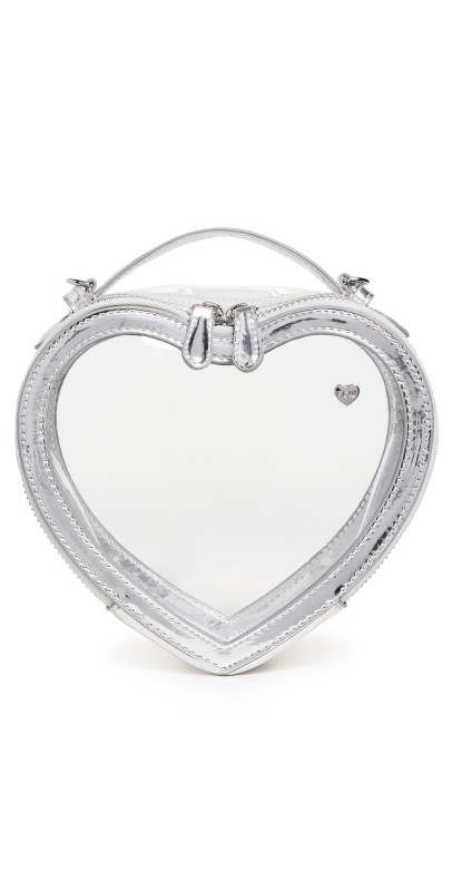 Stoney Clover Lane Clear Heart Crossbody Bag Clear/ Silver