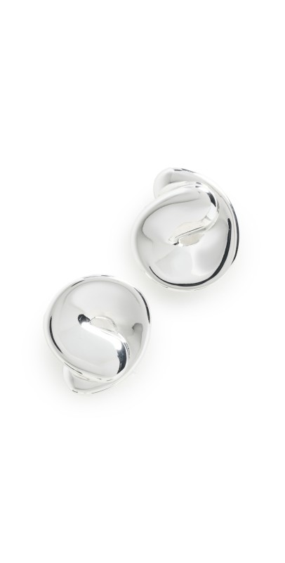 Jenny Bird Rio Button Earrings Silver