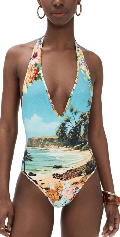 Camilla Reversible Bind Edge Halter One Piece Bathing Bombshell
