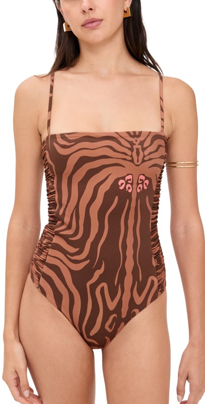 Johanna Ortiz Brown Kuna One Piece Dark Chocolate/Camel