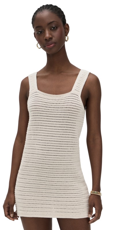 Faherty Seacoast Crochet Dress Cream