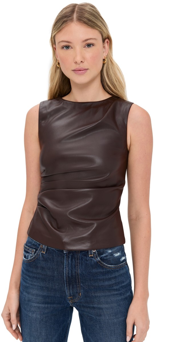 Joe's Jeans The Meg Vegan Leather Top Black