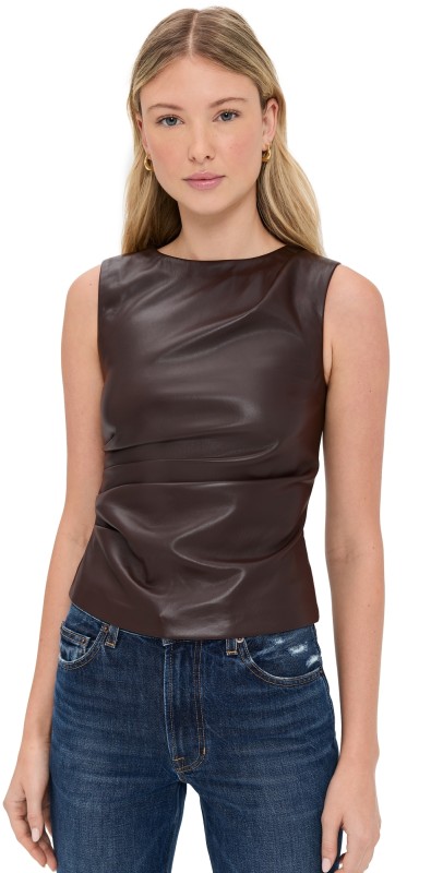 Joe's Jeans The Meg Vegan Leather Top Black