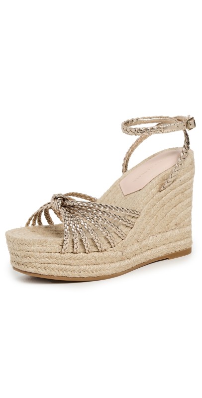 Loeffler Randall Pamela Mignon Knot Wedges Champagne/Natural