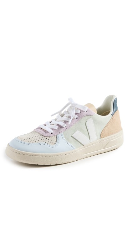 Veja V-10 Suede Sneakers Jade White Multico