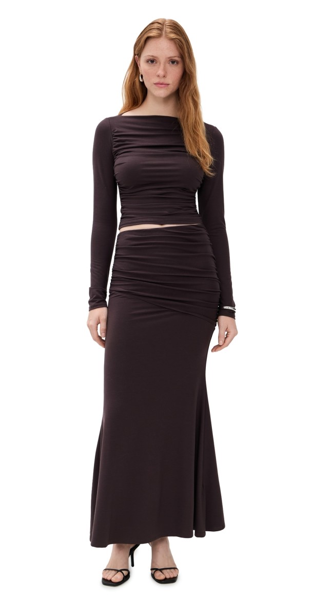 Reformation Emi Knit Two Piece Set Black Currant