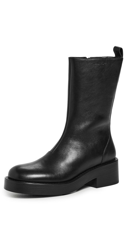 Courrèges Rider Leather Boots Black