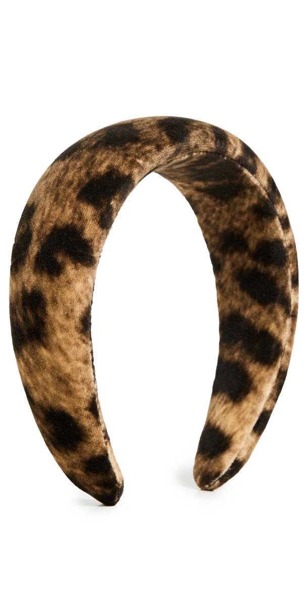 Loeffler Randall Bellamy Velvet Oversized Headband Leopard