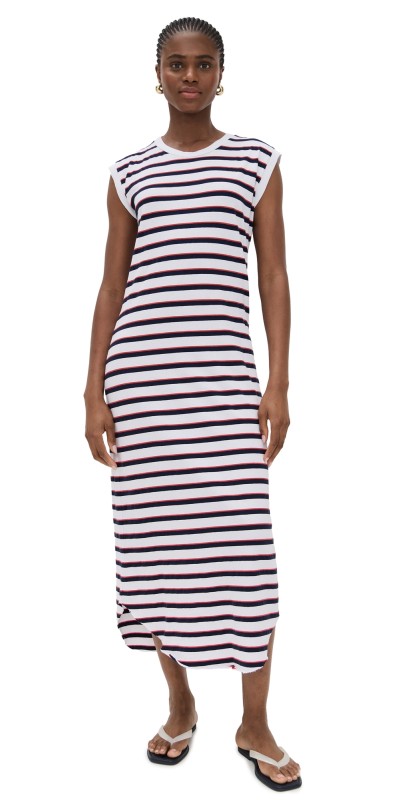 Frank & Eileen Cory Vintage Muscle Tee Dress Red Navy & White