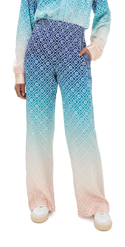 Casablanca Silk Trousers Blue Gradient