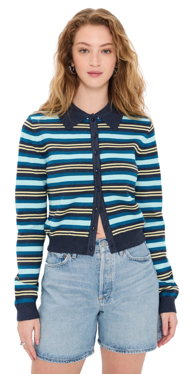 Lioness Awakening Cardigan Navy Stripe