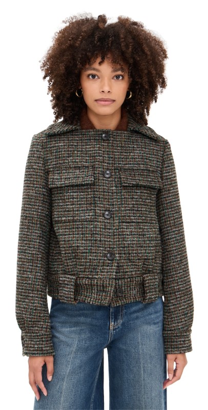 A. L.C. Chase Jacket Cognac/Forest