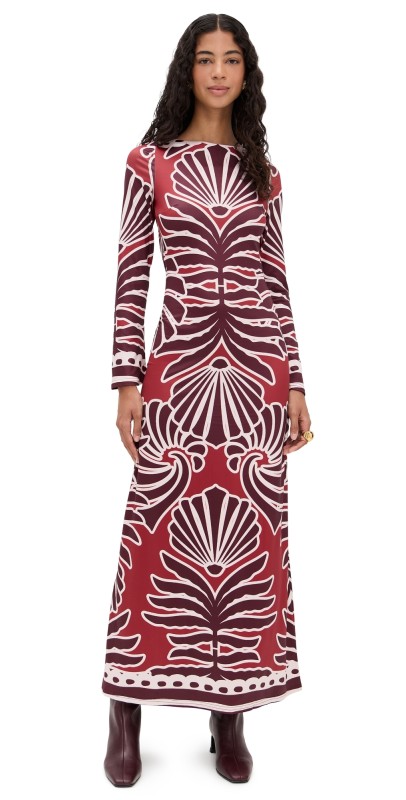 Seven Wonders Sienna Sleeved Maxi Dress Brodie Red