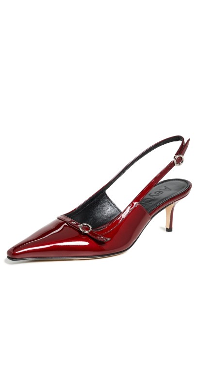 AEYDE Saba Patent Calf Leather Red Metallic Pumps Red Metallic