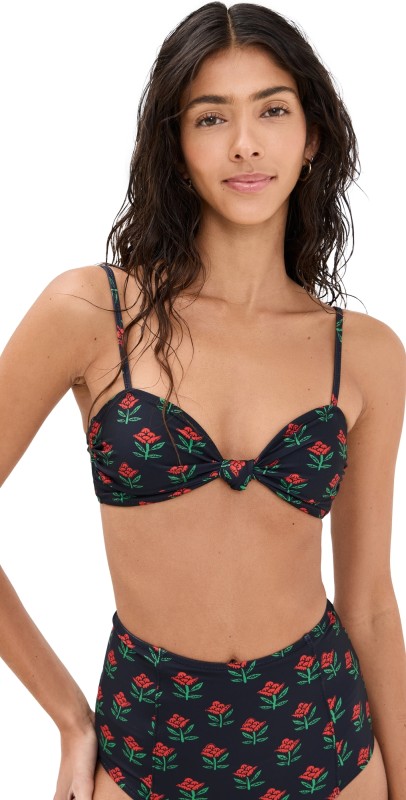RHODE Anja Bikini Top Ink Rose Block Mini