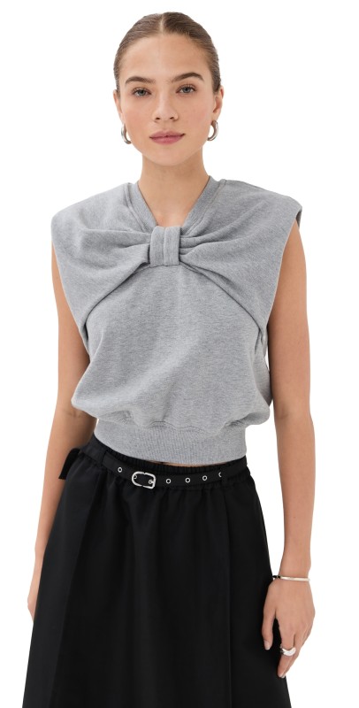 3.1 Phillip Lim Draped Bow Top Grey Melange