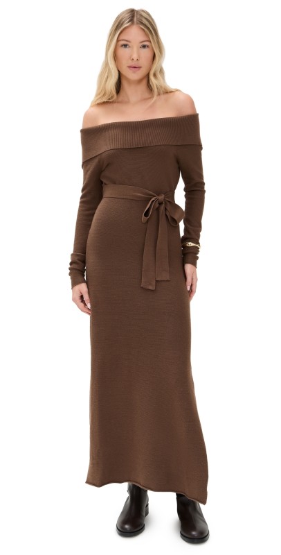 Splendid Splendid x Cella Jane Off The Shoulder Sweater Dress Truffle