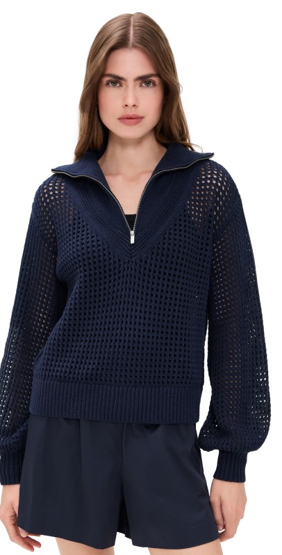 Sweaty Betty Tides High Half Zip Sweater Navy Blue