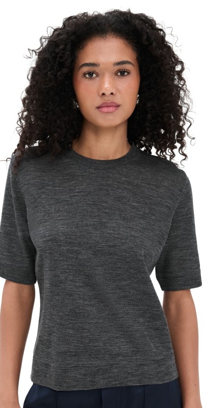 Vince Shrunken Crew Tee Med H Grey