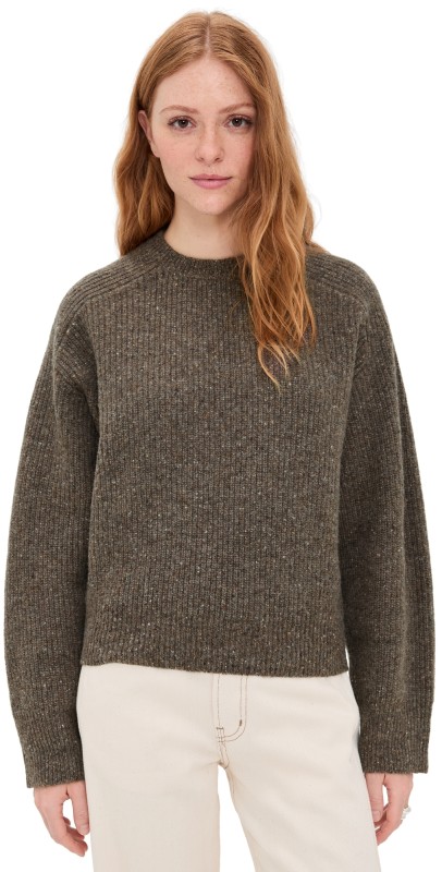 SLVRLAKE Florence Cinch Crew Sweater Walnut