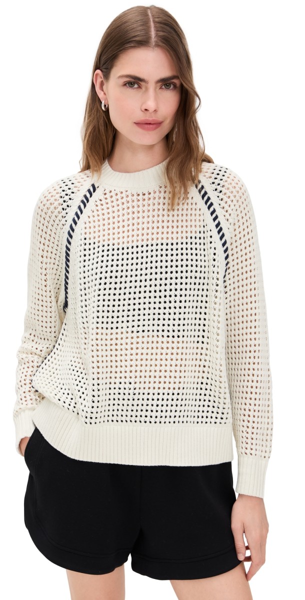 Sweaty Betty Tides High Whipstitch Sweater Lily White