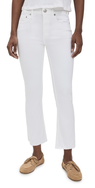 rag & bone Flexi Peyton Mid Rise Ankle Bootcut Jeans Optic White