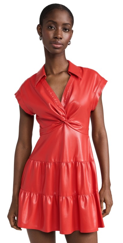 alice + olivia Mila Dress Bright Ruby