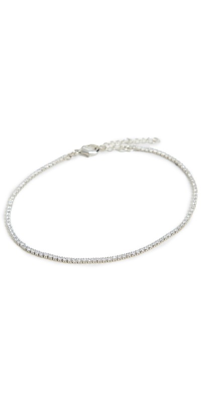 SHASHI Micro Teeny Tiny Tennis Bracelet Silver