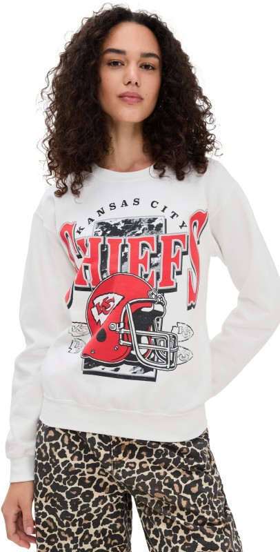 Junk Food Chiefs Conversion Crew Fleece Sweatshirt White