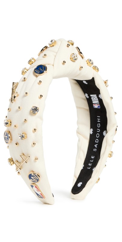 Lele Sadoughi Lele x San Francisco Golden State Warriors Headband Ivory 100