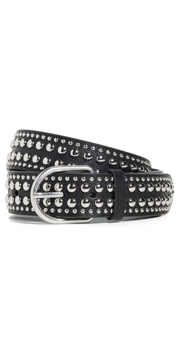 Loeffler Randall Isaac Studded Belt Black/Silver