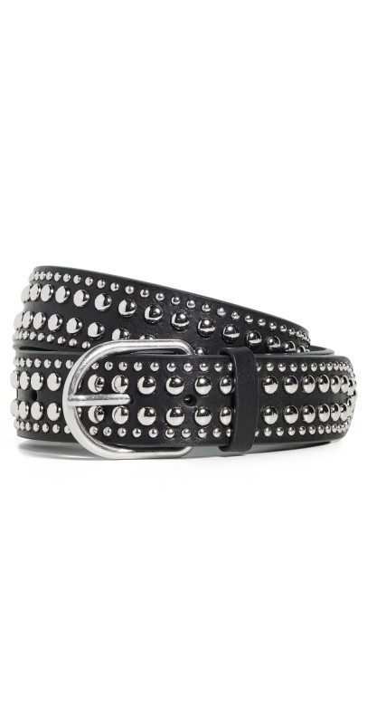 Loeffler Randall Isaac Studded Belt Black/Silver