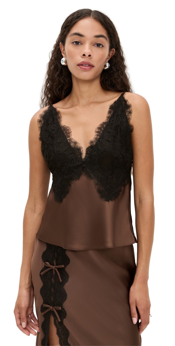 LoveShackFancy Elloryn Top Chocolate Brown