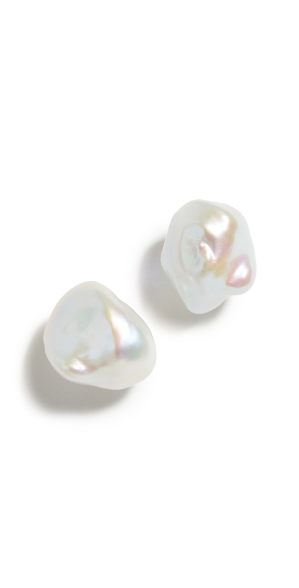 AGMES Baroque Pearl Studs Sterling Silver/Pearl