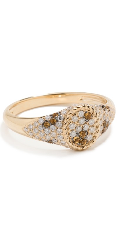 Yvonne Leon Baby Chevaliere Ovale Leopard Ring 9K YELLOW GLD